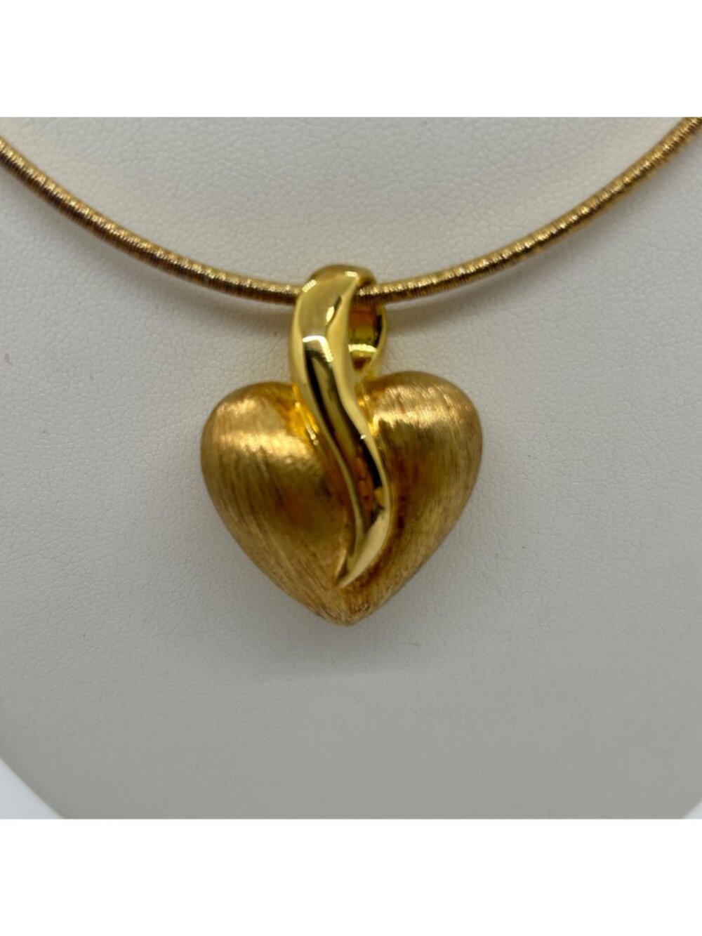 18K Gold Vermeil Sterling Silver Necklace Heart Omega Veronese Reversible 19.69g - Picture 9 of 16